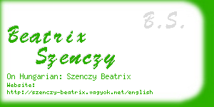 beatrix szenczy business card